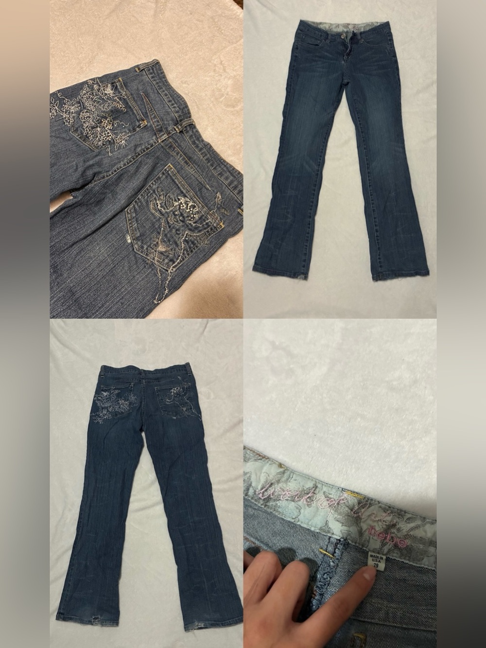 VTG Y2K Bebe Cherub Angel Embroidered Bootcut